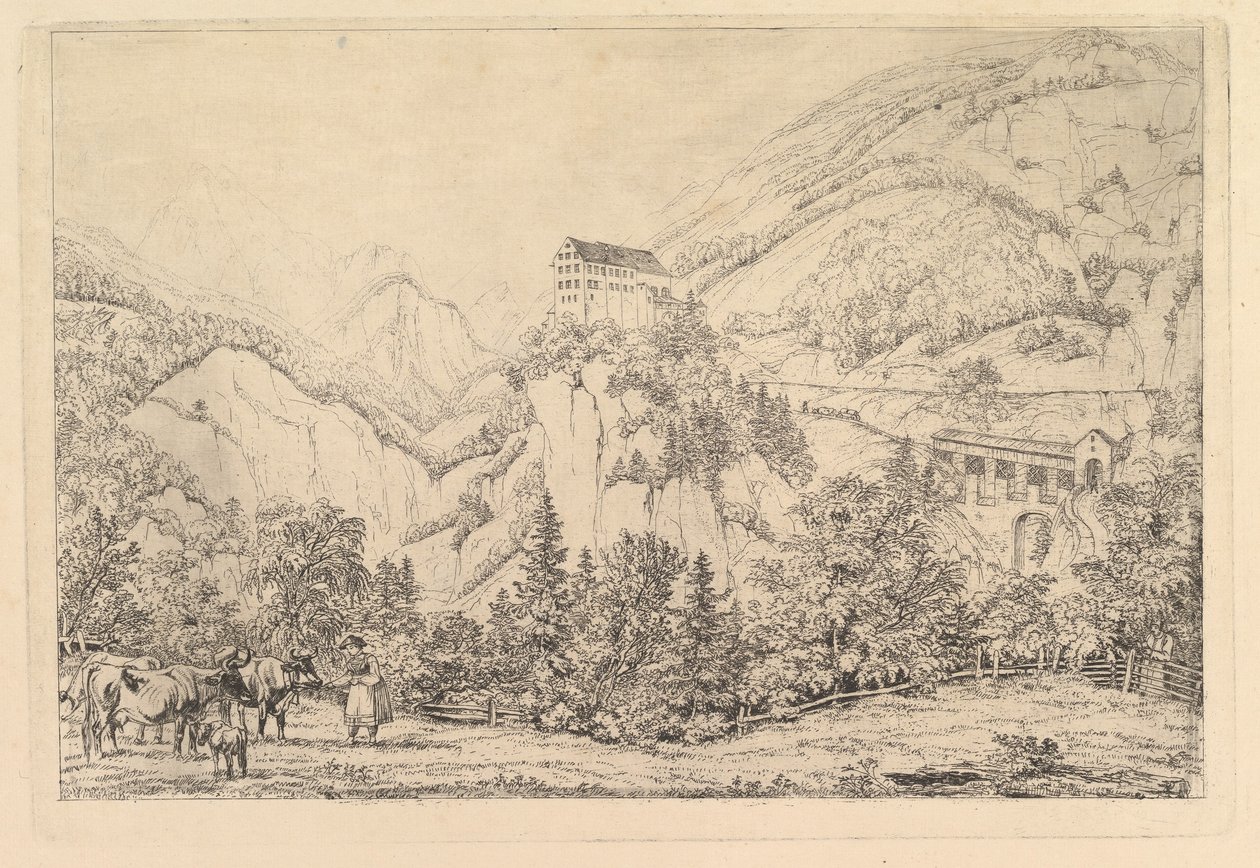 St. Georgsberg Schweiz közelében, Tirolban, Klein nyomán alkotó: Johann Christoph Erhard