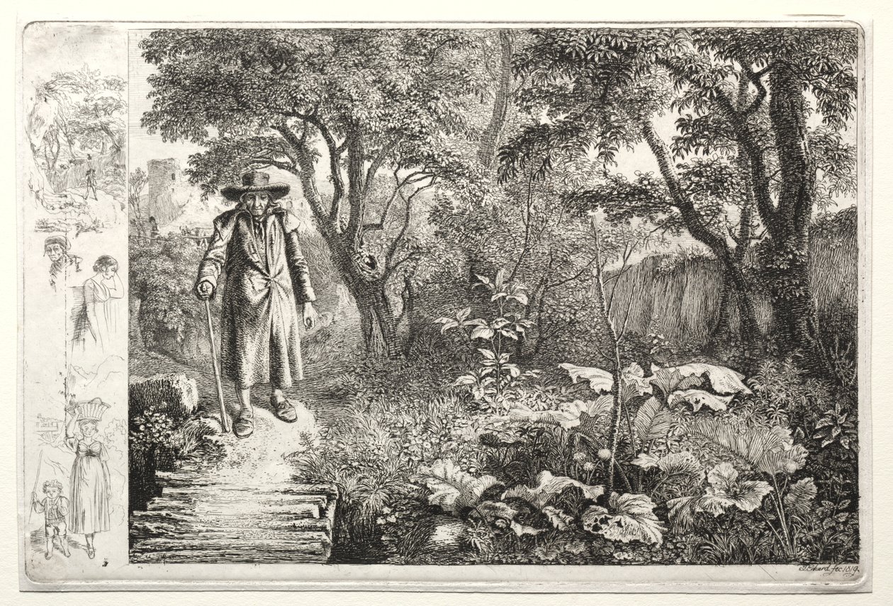 Az öreg a fahíd előtt, 1819. alkotó: Johann Christoph Erhard