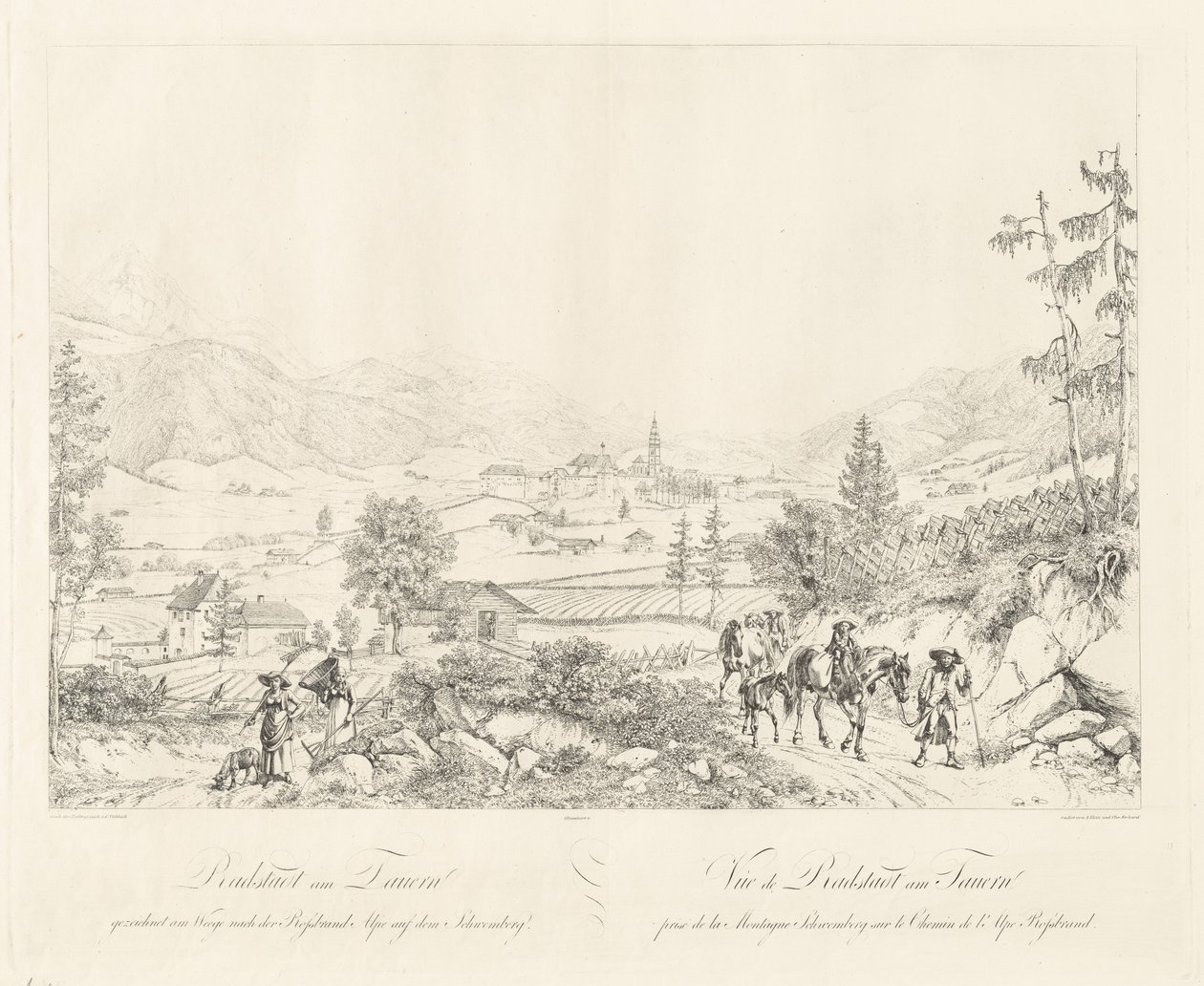Radstadt Tauern közelében alkotó: Johann Christoph Erhard and Johann Adam Klein after Carl Ludwig Friedrich Viehbeck