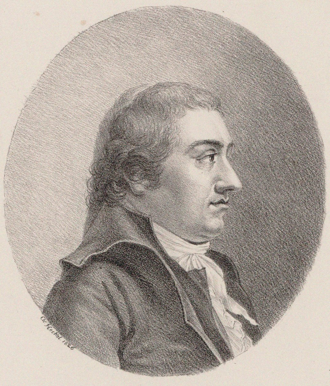 Johann Rudolf Zumsteeg zeneszerző portréja 1760-1802, 1826. alkotó: Johann Christoph Heckel