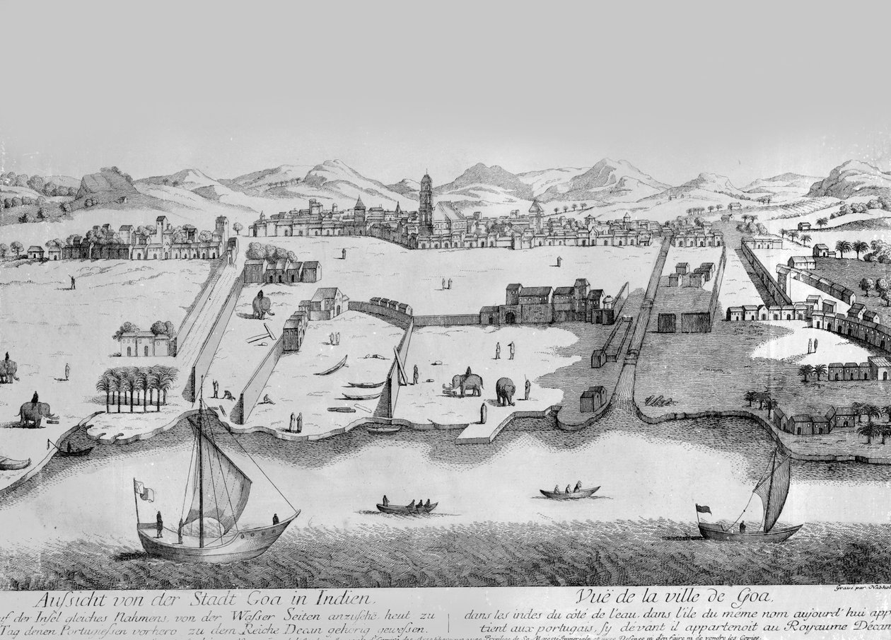 Goa városa, 1780 körül (metszet) alkotó: Johann Christoph Nabholz
