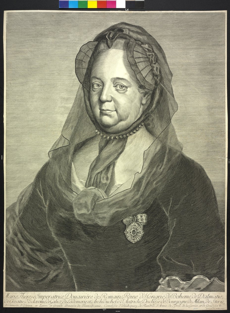 Mária Terézia római császárnő (metszet) alkotó: Johann Christoph von Reinsperger