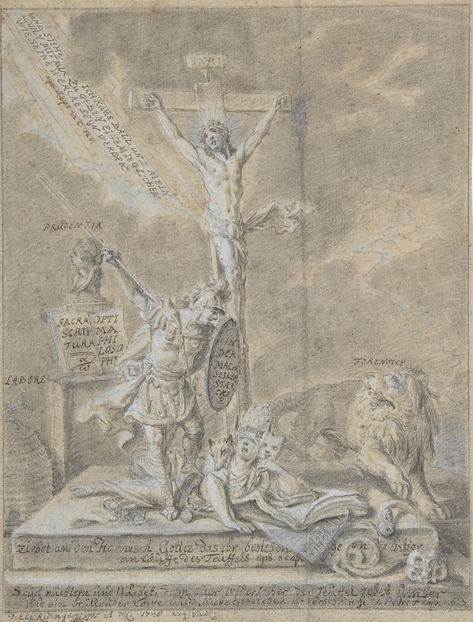 A keresztény erények allegóriája, 1746. alkotó: Johann Elias Ridinger
