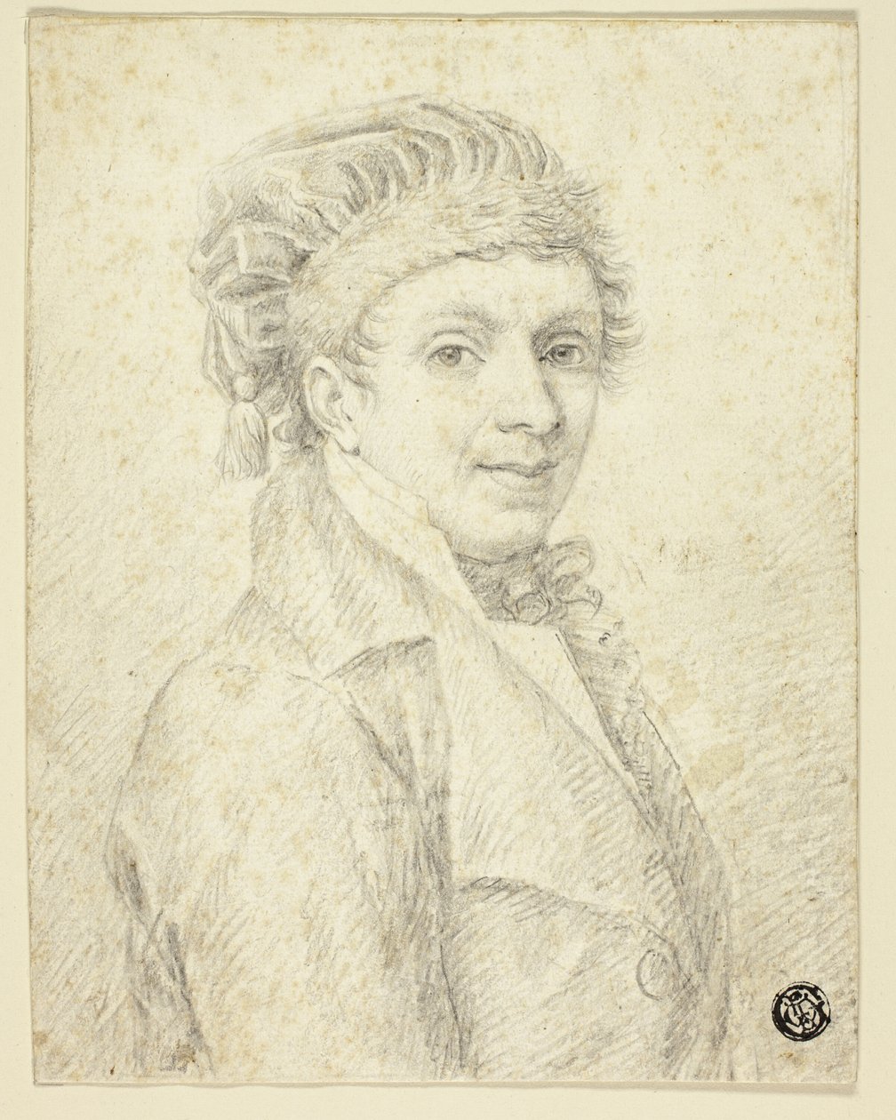 Kalapos férfi mellszobra alkotó: Johann Elias Ridinger