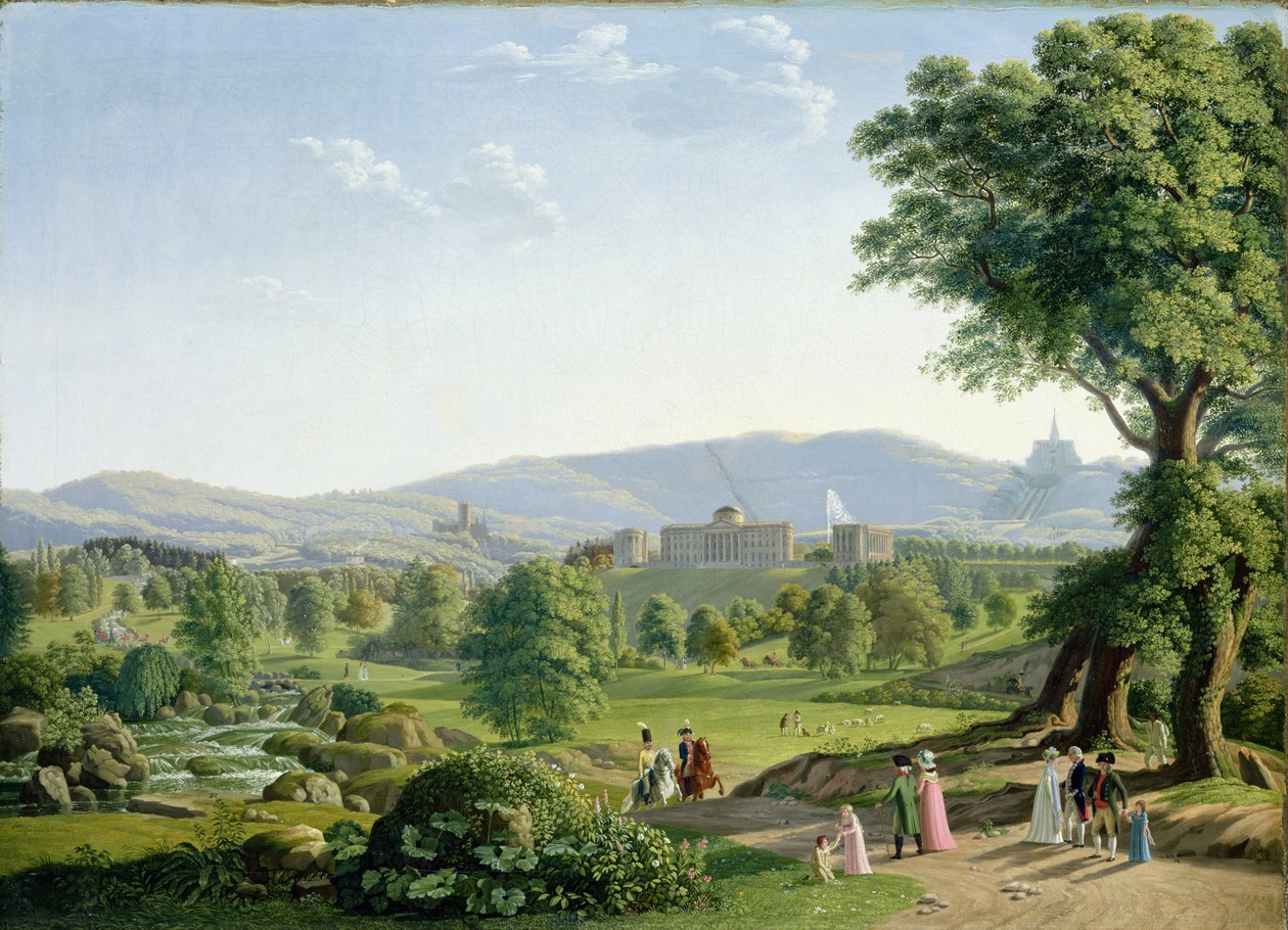Wilhelmshoehe kastély a Habichtswald-erdővel alkotó: Johann Erdmann Hummel