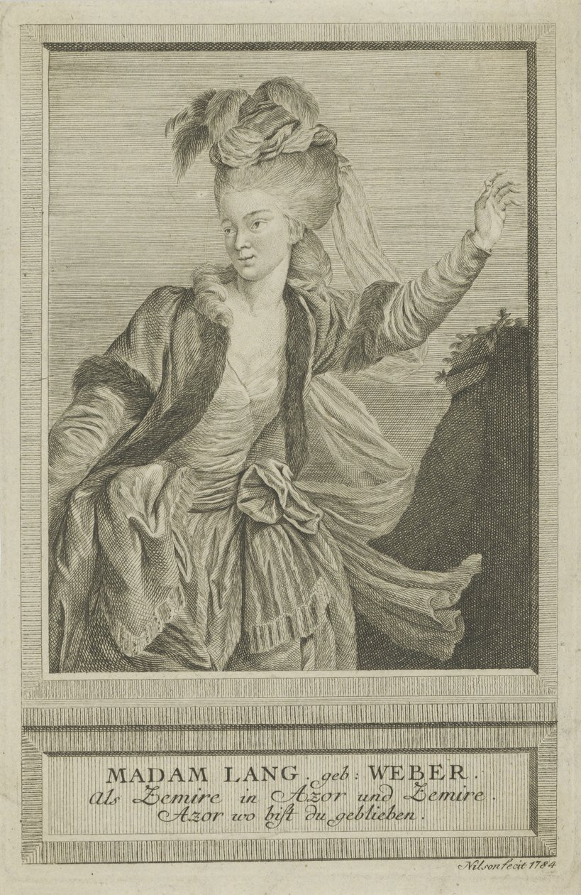 Aloisia Lange, született Weber 1760-1839, mint Zemire, 1784. alkotó: Johann Esaias Nilson