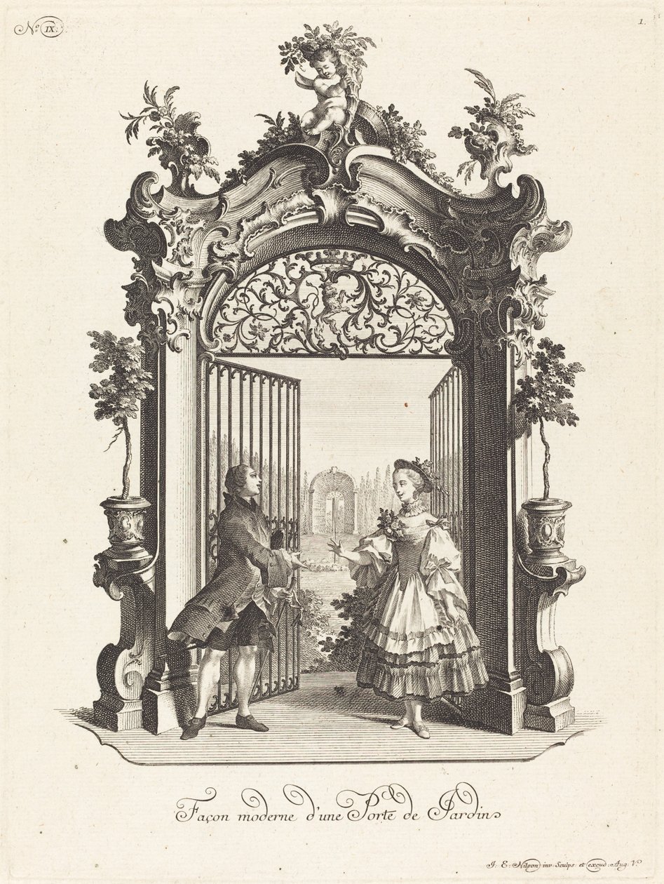 A kertajtó modern módja (modern stílusú kerti ajtó) alkotó: Johann Esaias Nilson