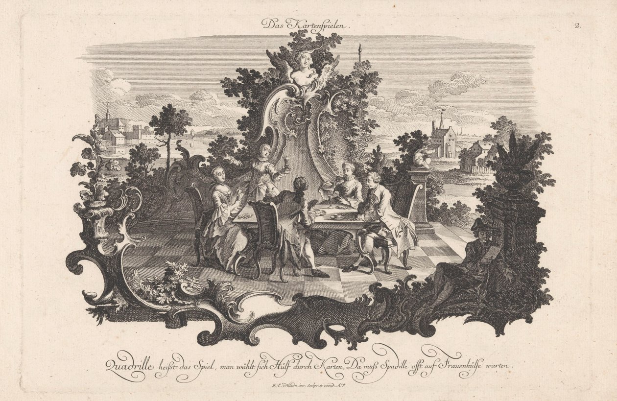kártyajáték The Karten Games (cím a tárgyon) Közösségi szórakozás (sorozat címe) alkotó: Johann Esaias Nilson