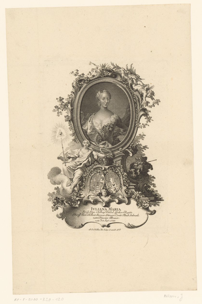 Juliana Maria portréja Schleswig Hollsteynről alkotó: Johann Esaias Nilson