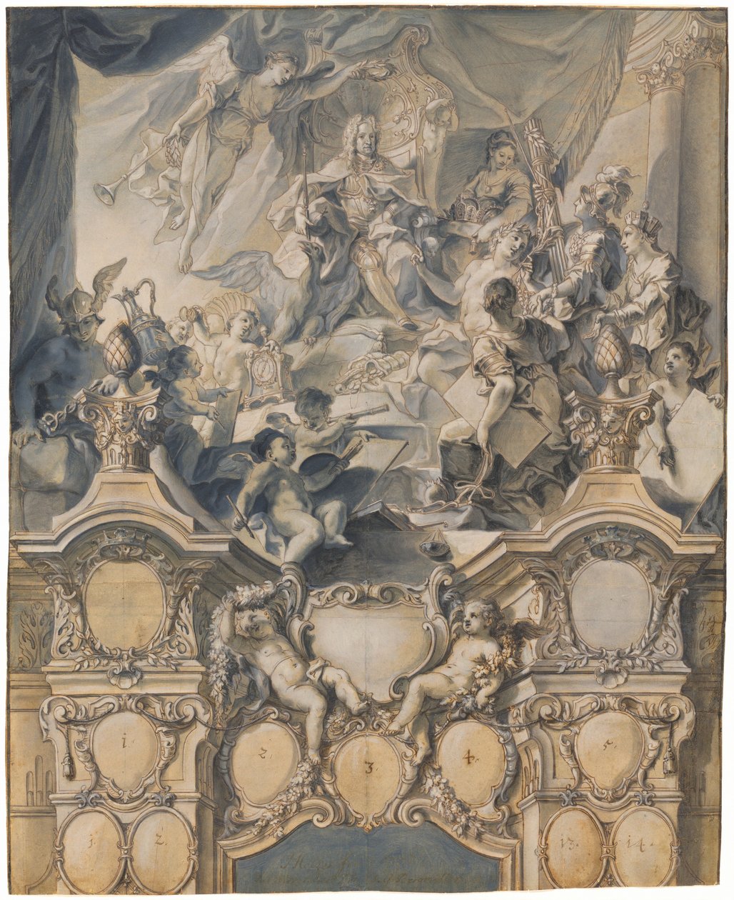 A Művészetek és Hatalmak tisztelegnek VI. Károly császár előtt alkotó: Johann Evangelist Holzer