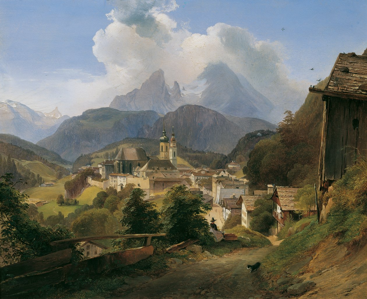 Berchtesgaden a Watzmannal alkotó: Johann Fischbach