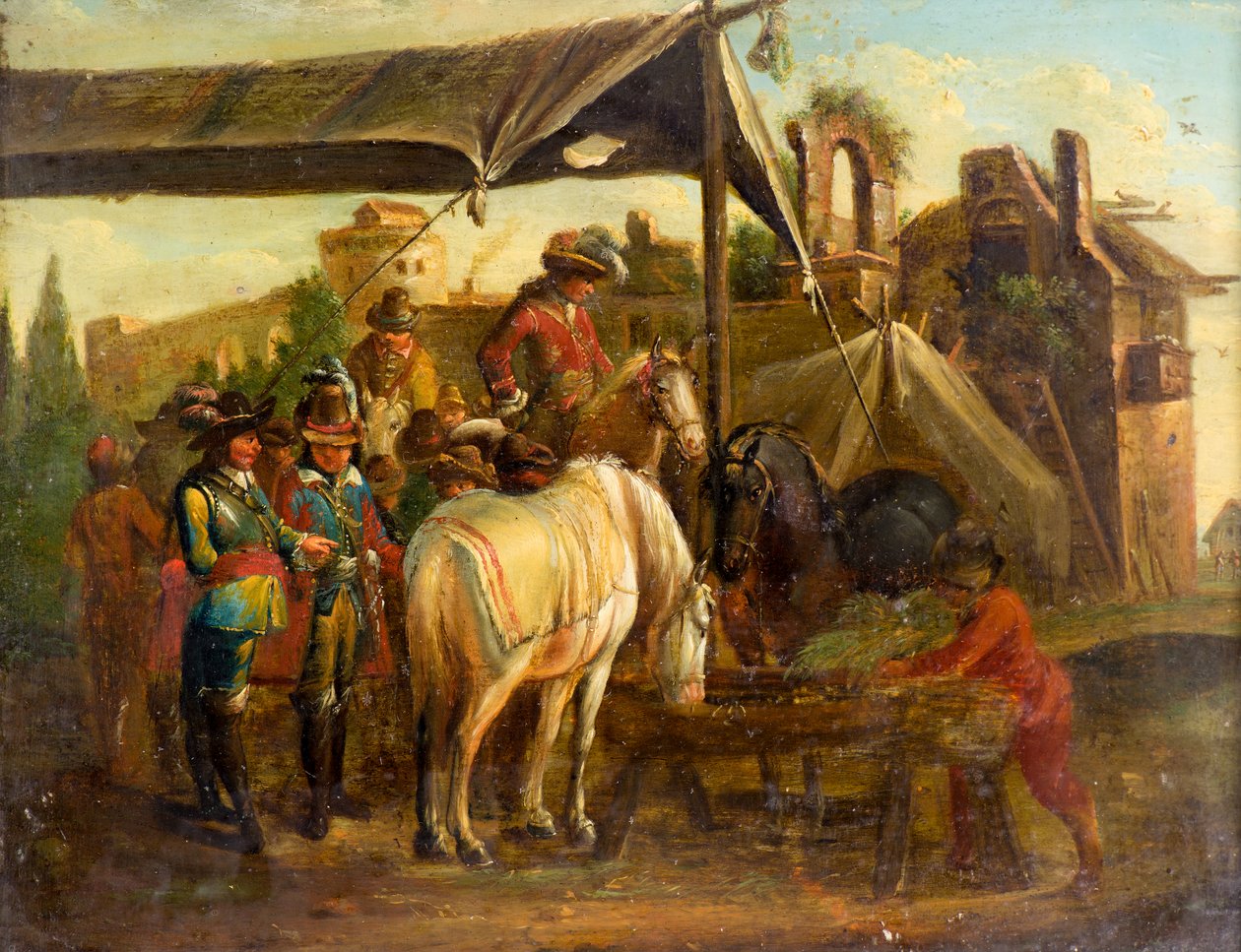 Egy lópiac alkotó: Johann Friedrich (manner of) Morgenstern