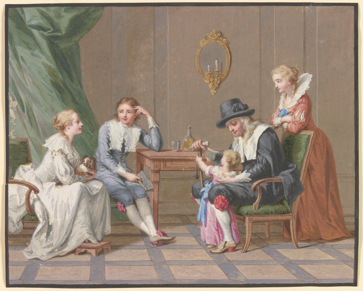 Családi jelenet alkotó: Johann Friedrich August Tischbein