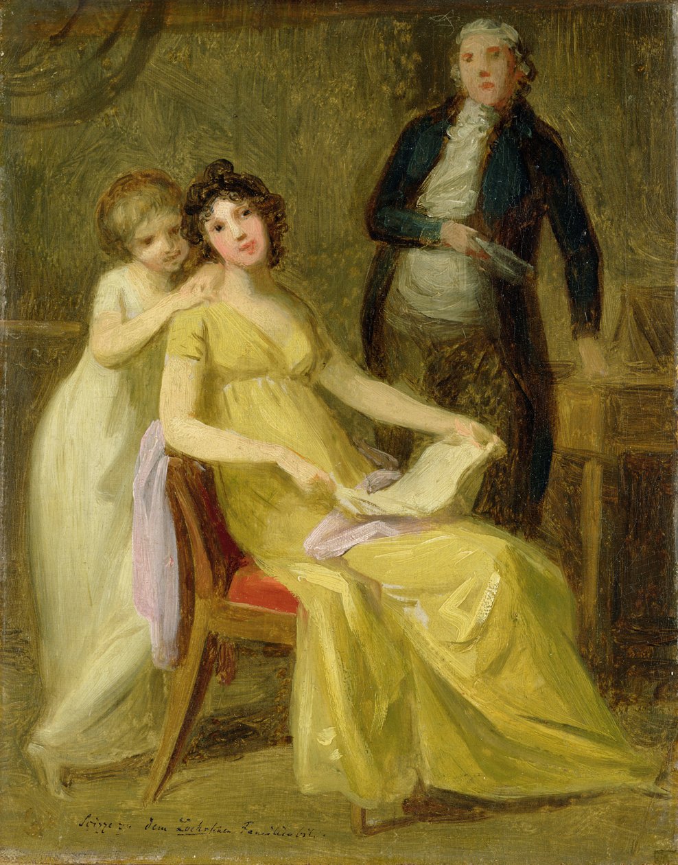 Vázlat a Loehr banki család csoportportréjához, 1801-2002 körül alkotó: Johann Friedrich August Tischbein