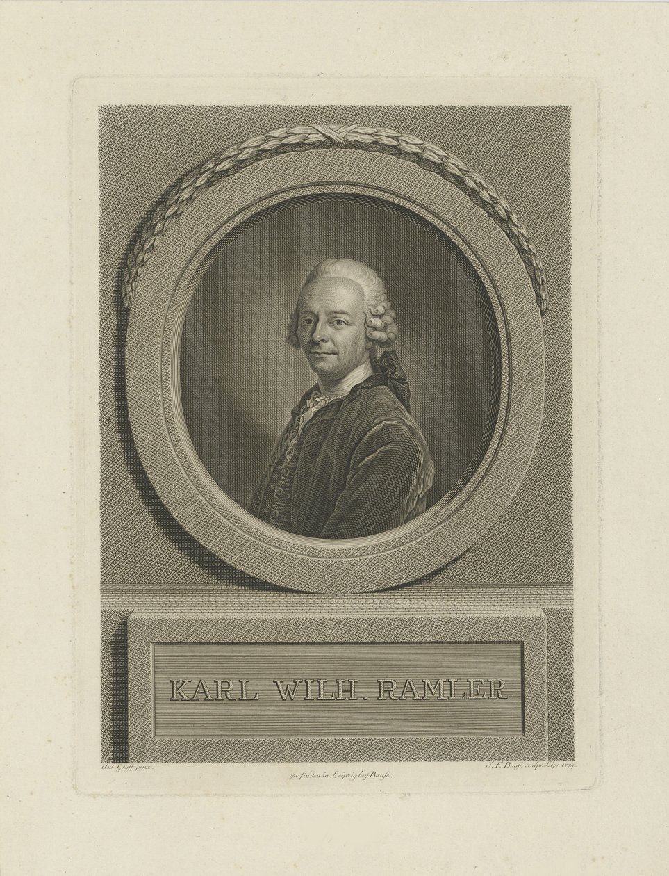 Karl Wilhelm Ramler portréja 1725-1798, 1774. alkotó: Johann Friedrich Bause