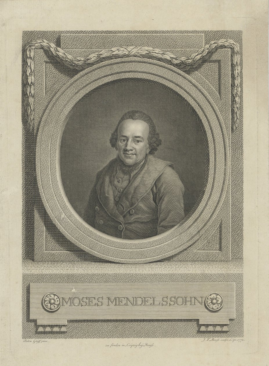 Mendelssohn Moses portréja 1729-1786, 1772. alkotó: Johann Friedrich Bause