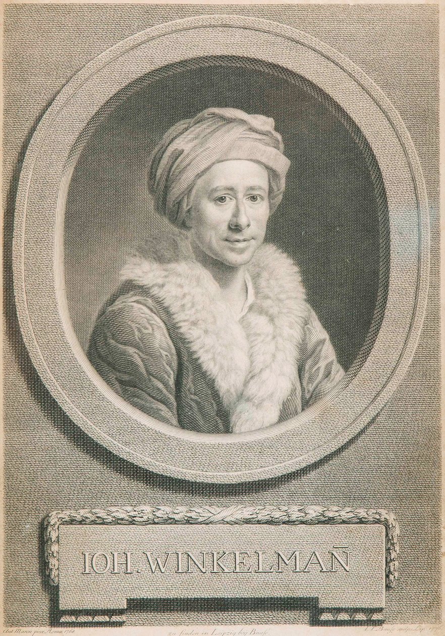 Johann Joachim Winckelmann művészettörténész és régész portréja 1717-1768, 1776. alkotó: Johann Friedrich Bause