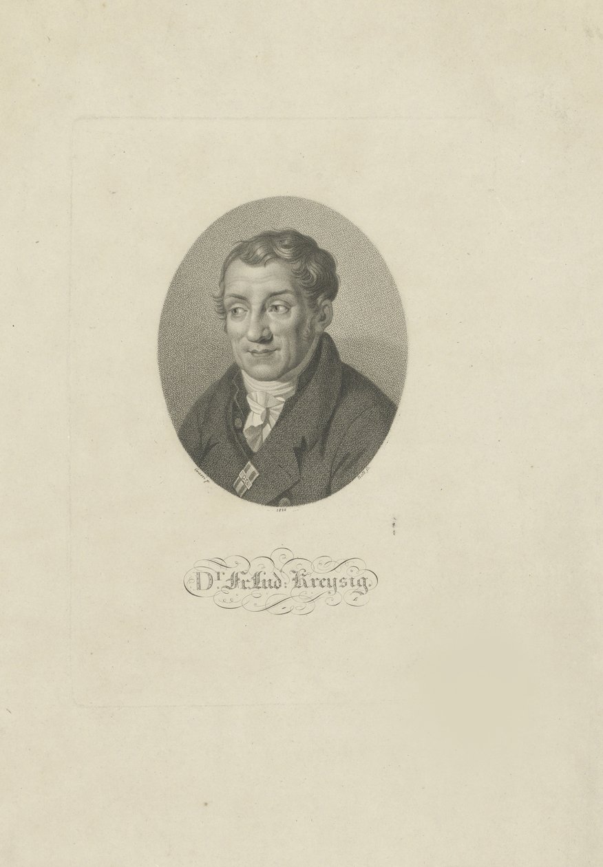 Friedrich Ludwig Kreysig portréja 1770-1839, 1826. alkotó: Johann Friedrich Bolt