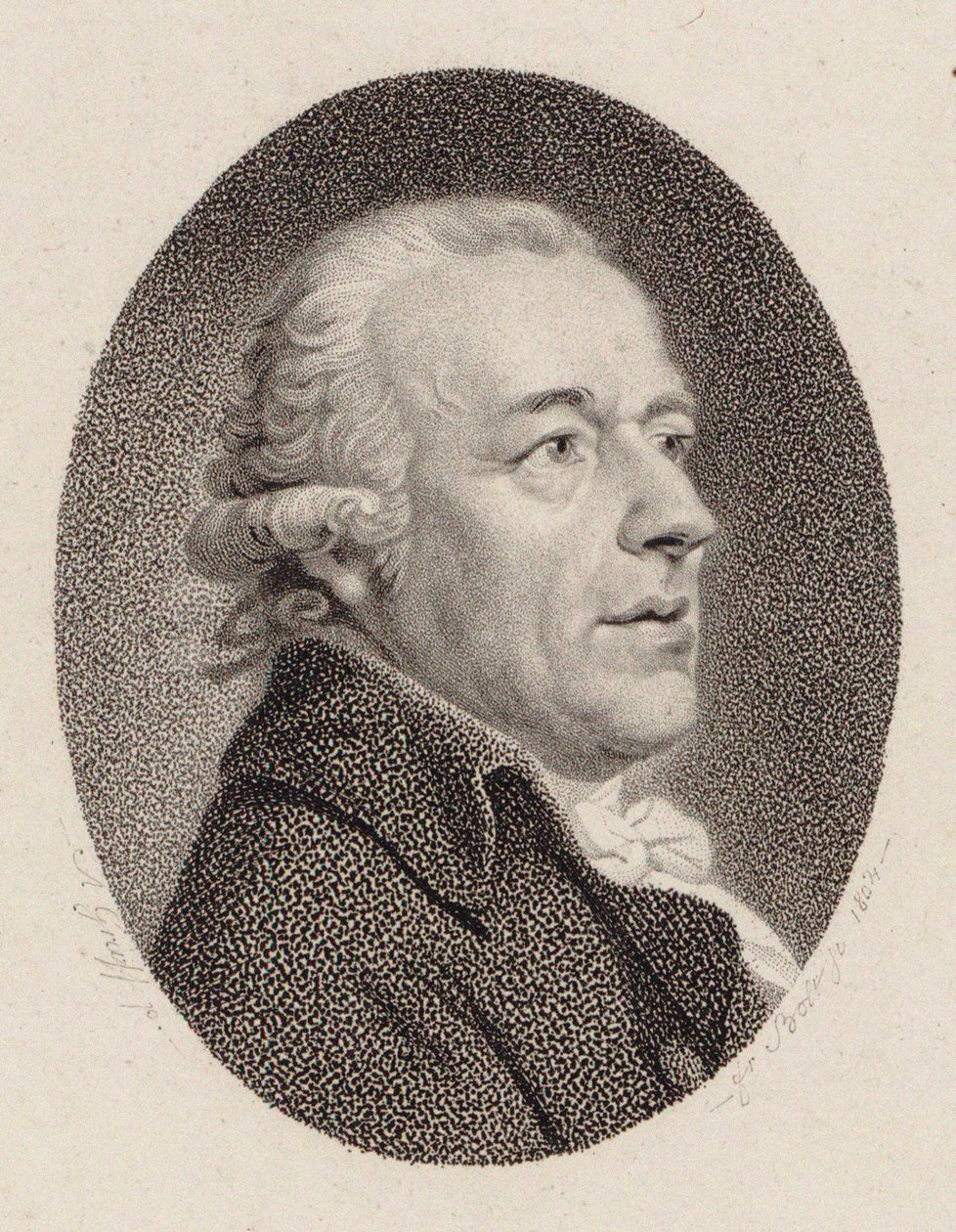 Johann Gottlieb Naumann zeneszerző portréja 1741-1801, 1804. alkotó: Johann Friedrich Bolt