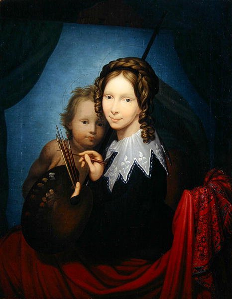 Auguste örökös-hercegnő, a Sixtus Madonnát másolja (olaj, vászon) alkotó: Johann Friedrich Bury