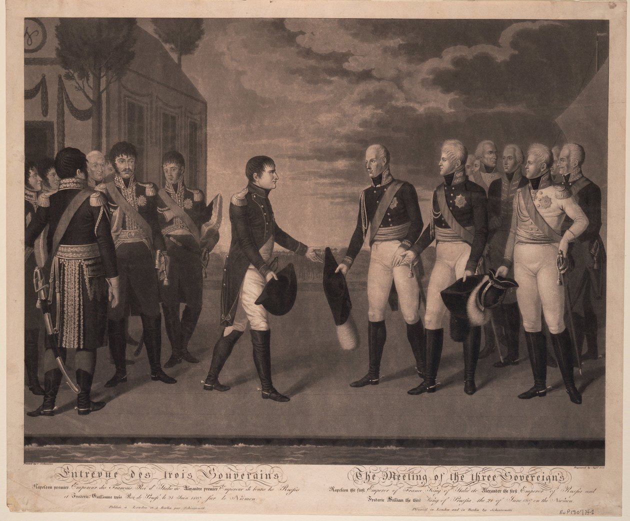 Három uralkodó tilsi találkozója, 1807. július 1808 alkotó: Johann Friedrich Jügel