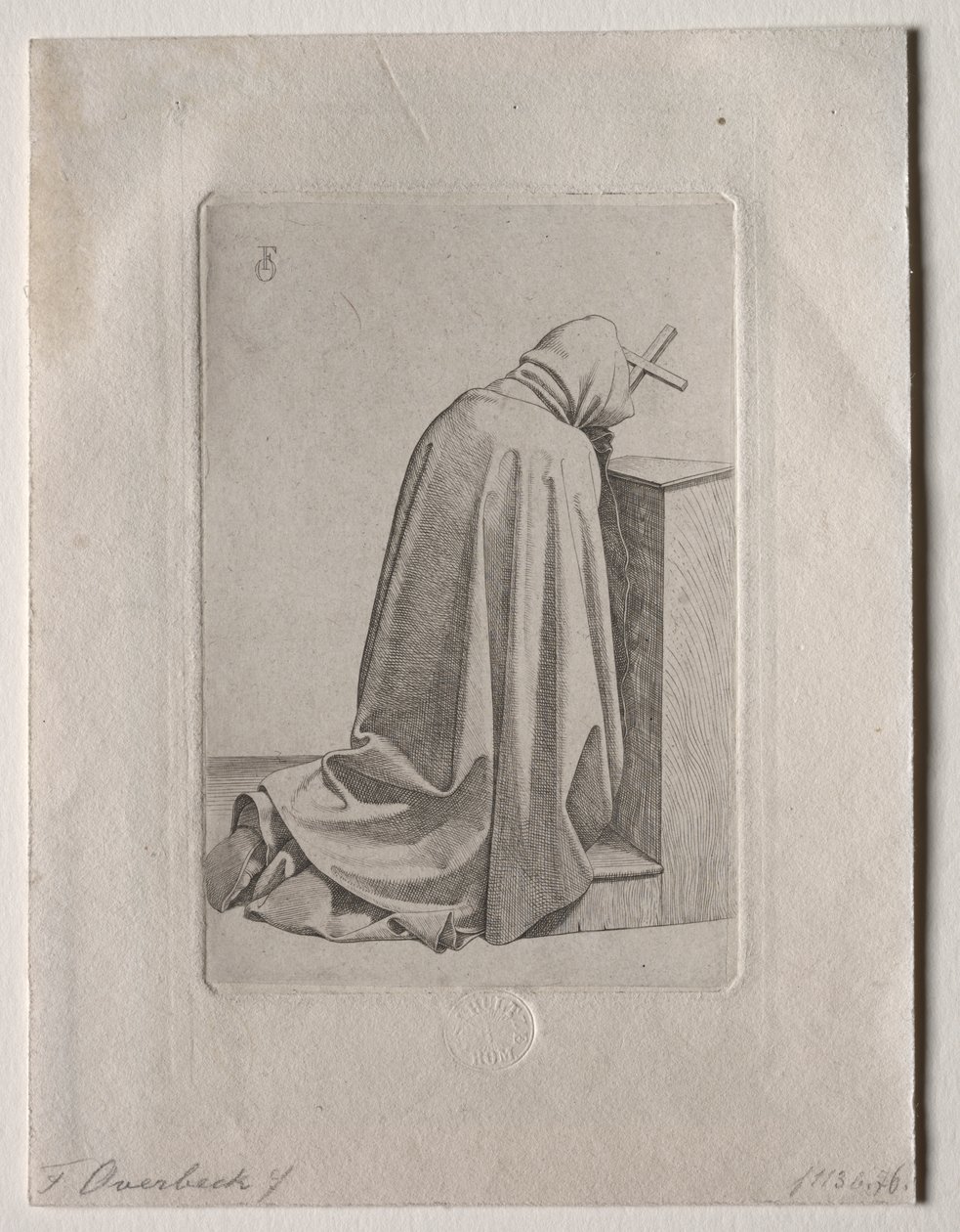 Egy imádkozó szerzetes alkotó: Johann Friedrich Overbeck