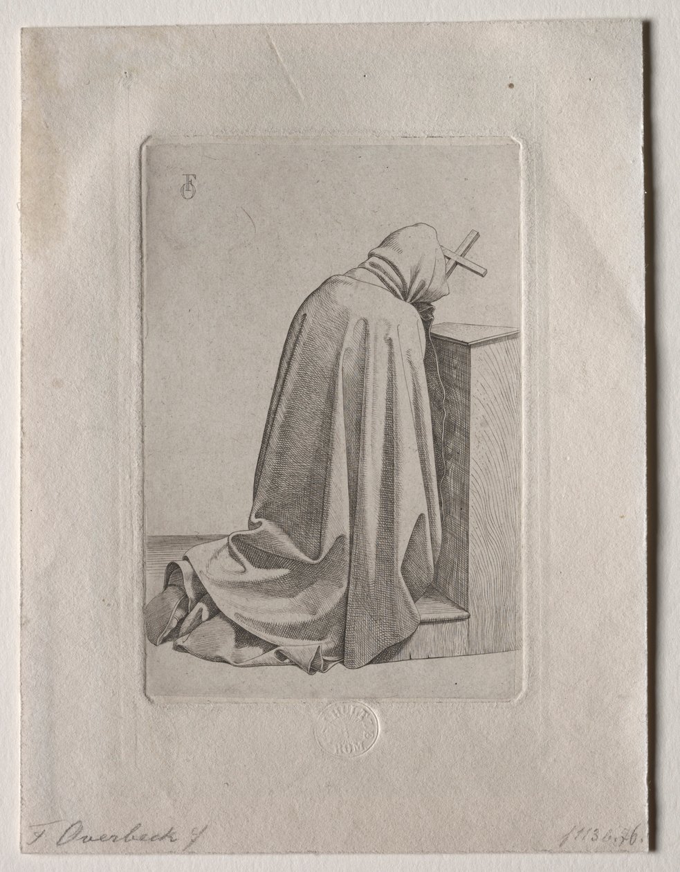 Egy imádkozó szerzetes, 1826. alkotó: Johann Friedrich Overbeck
