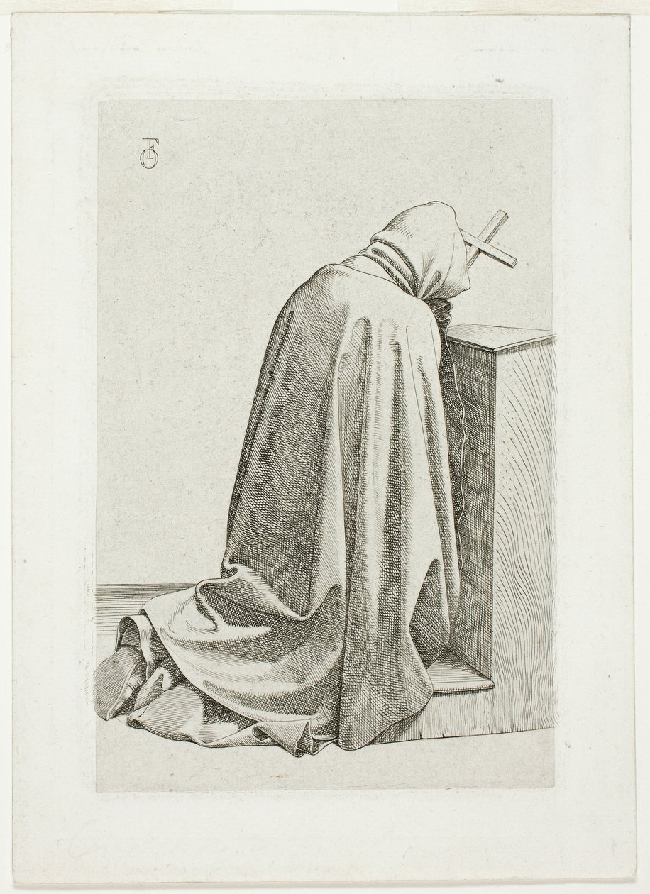 Térdelő zarándok kereszttel és könyvvel alkotó: Johann Friedrich Overbeck