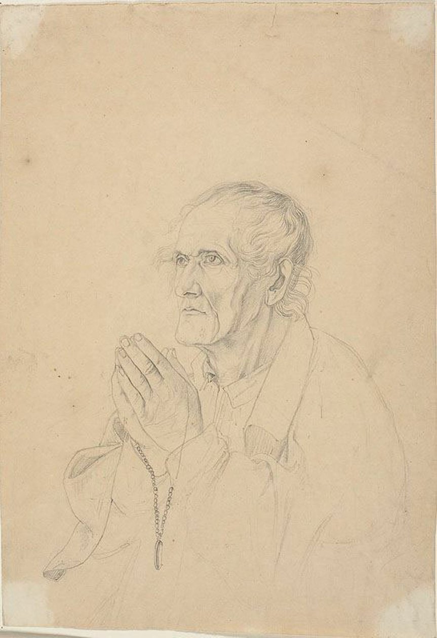 Öreg ember imádkozik alkotó: Johann Friedrich Overbeck