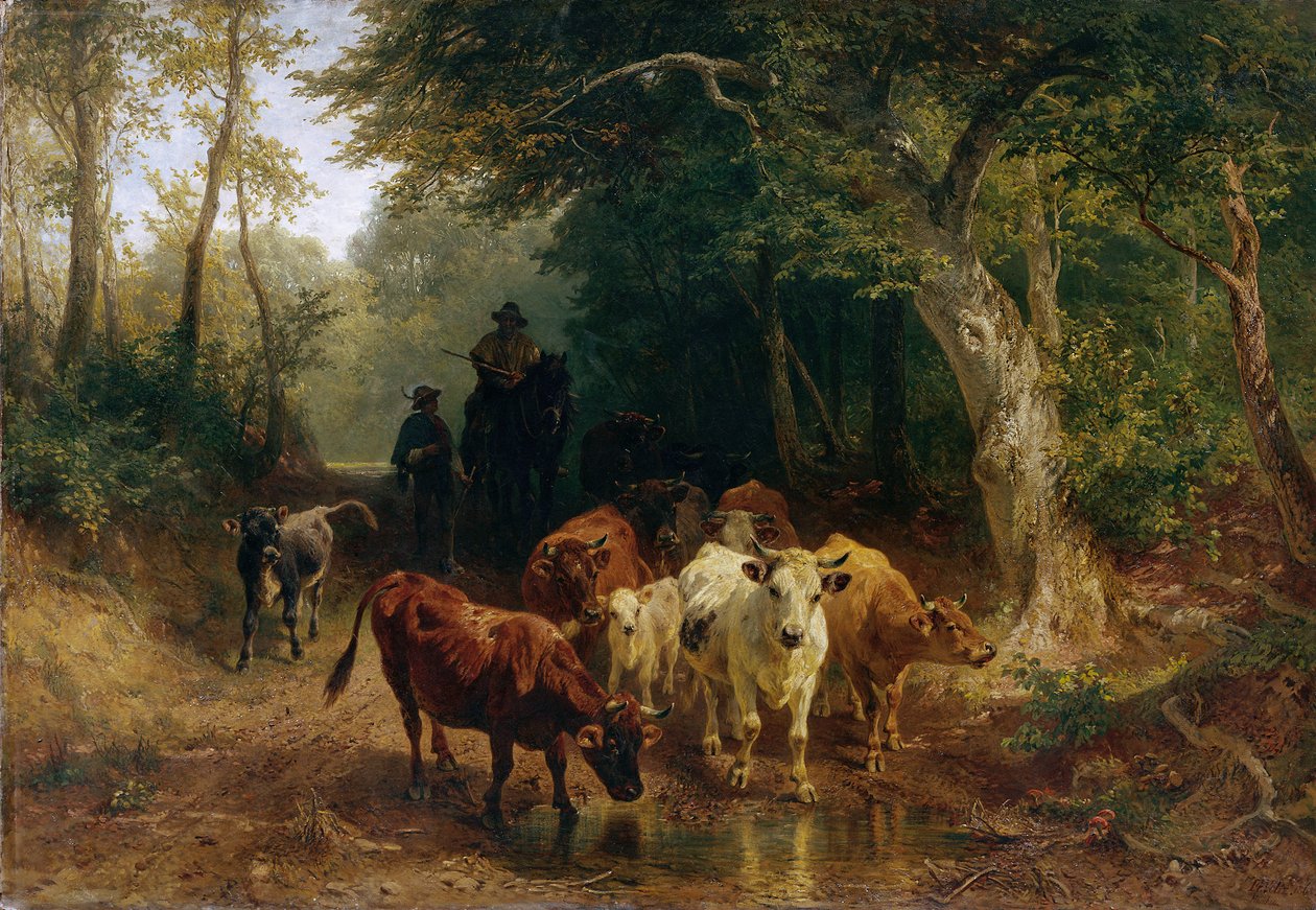 A szarvasmarha állomány visszatérése ősszel alkotó: Johann Friedrich Voltz
