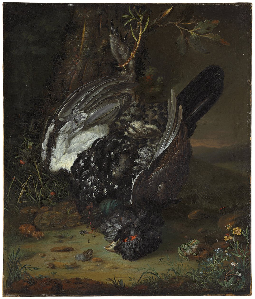 Feketekakas erdős tájban, 1747 alkotó: Johann Friedrich von Grooth