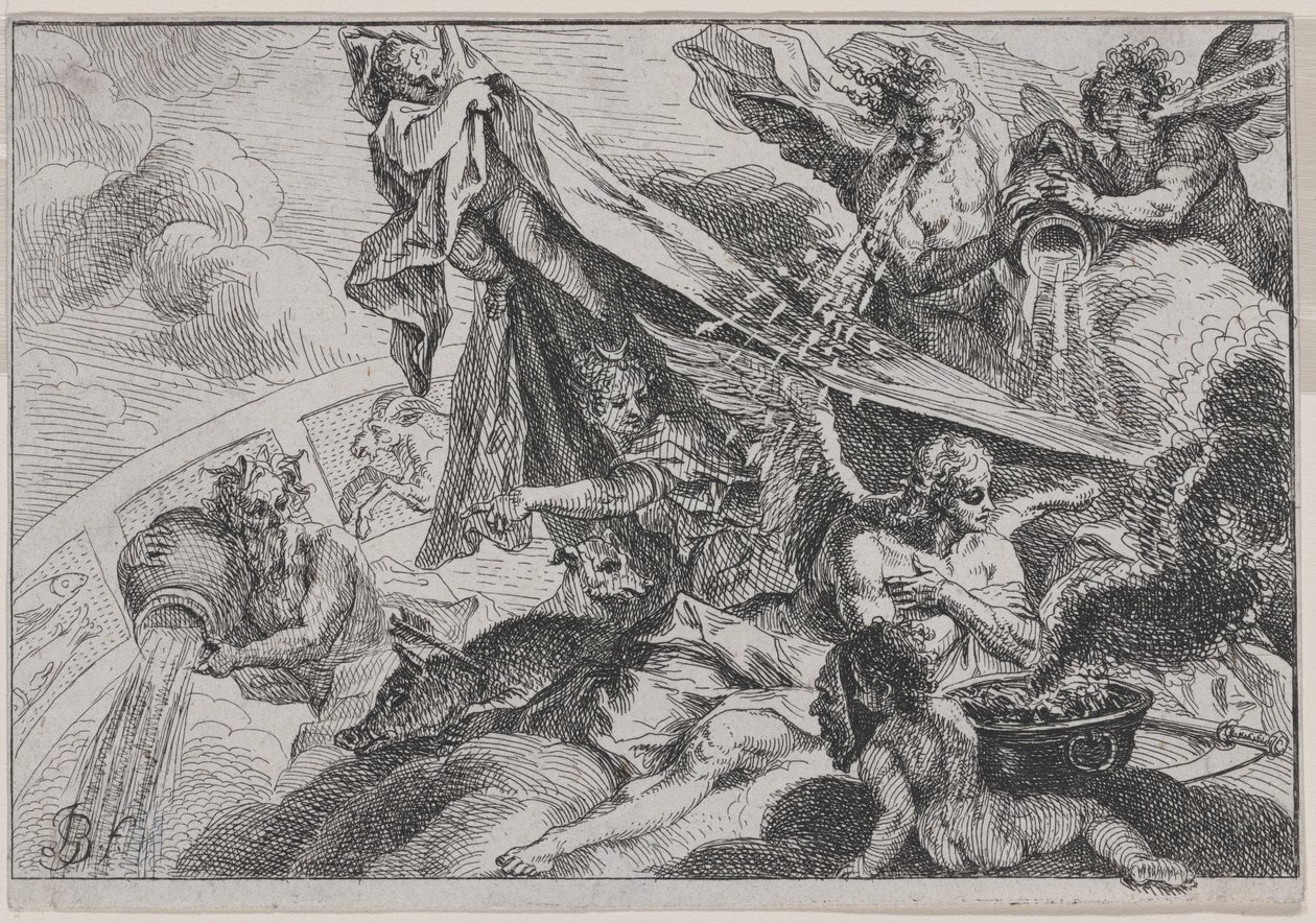 A tél allegóriája Diana vadásznővel alkotó: Johann Georg Bergmuller