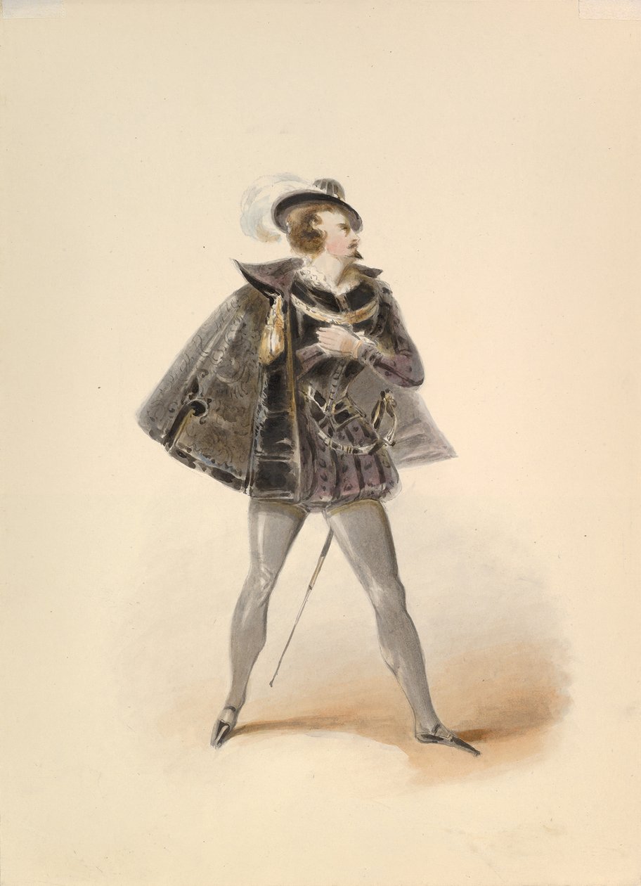 W.A. Mozart: Belmonte jelmeztanulmánya a szerájból való elrablásban, kb. 1830-50. alkotó: Johann Georg Christoph Fries