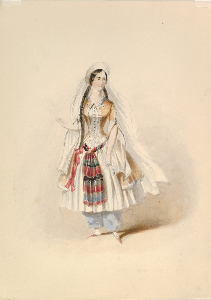 Jelmeztanulmány szőke számára az elrablásban a szerájból, W.A. Mozart, kb. 1830-50. alkotó: Johann Georg Christoph Fries