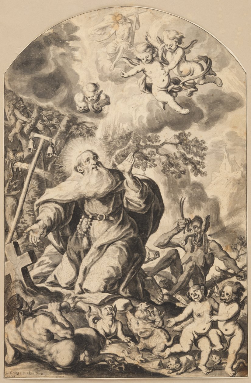 Szent Antal megkísértése alkotó: Johann Georg Glückher