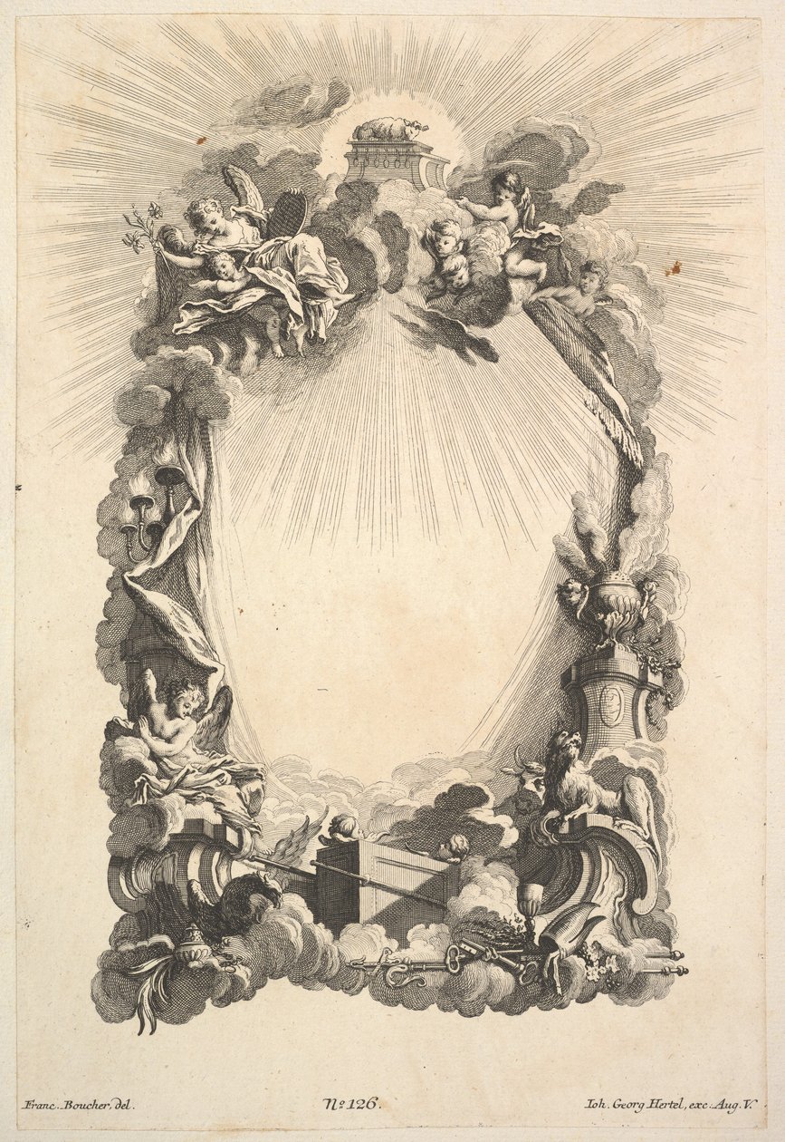 A frigyláda, a Cartouches könyvéből, 18. század közepe. alkotó: Johann Georg Hertel