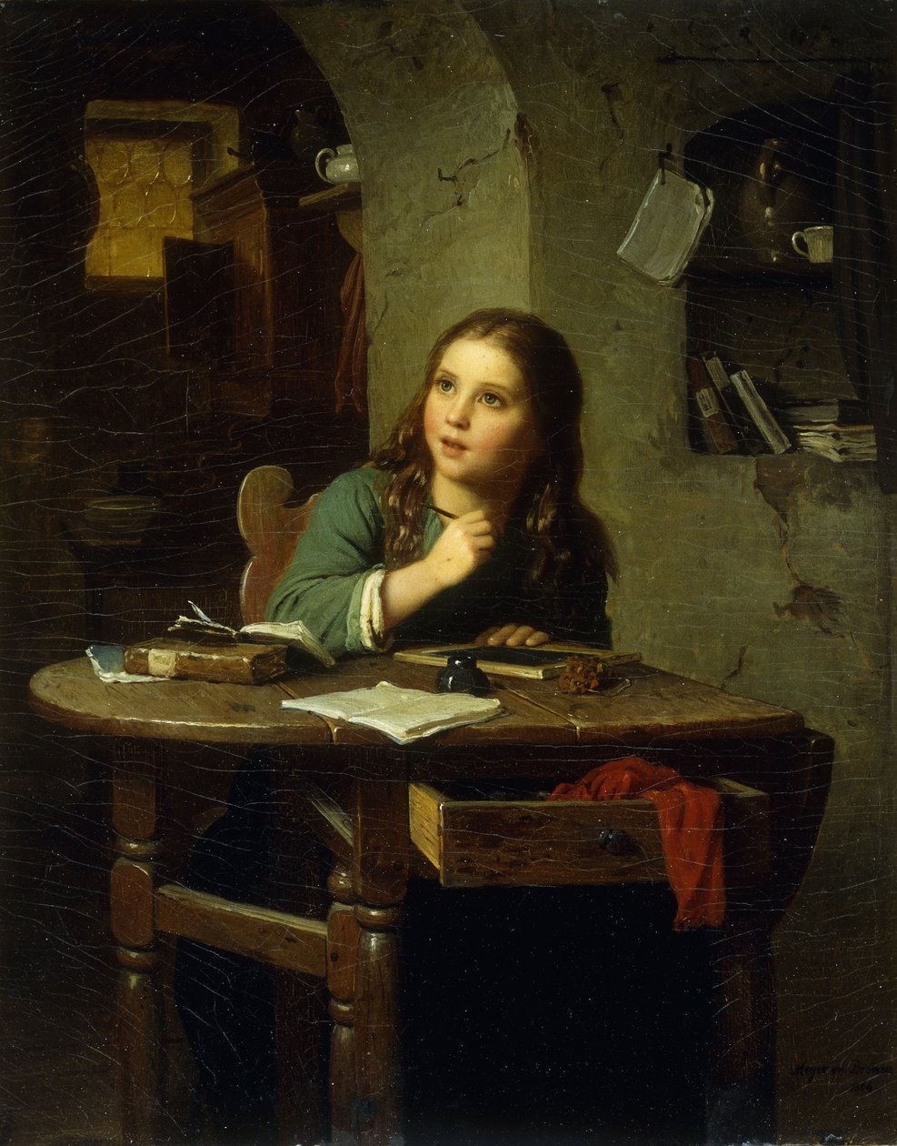 A fiatal iskoláslány, 1864 alkotó: Johann Georg Meyer