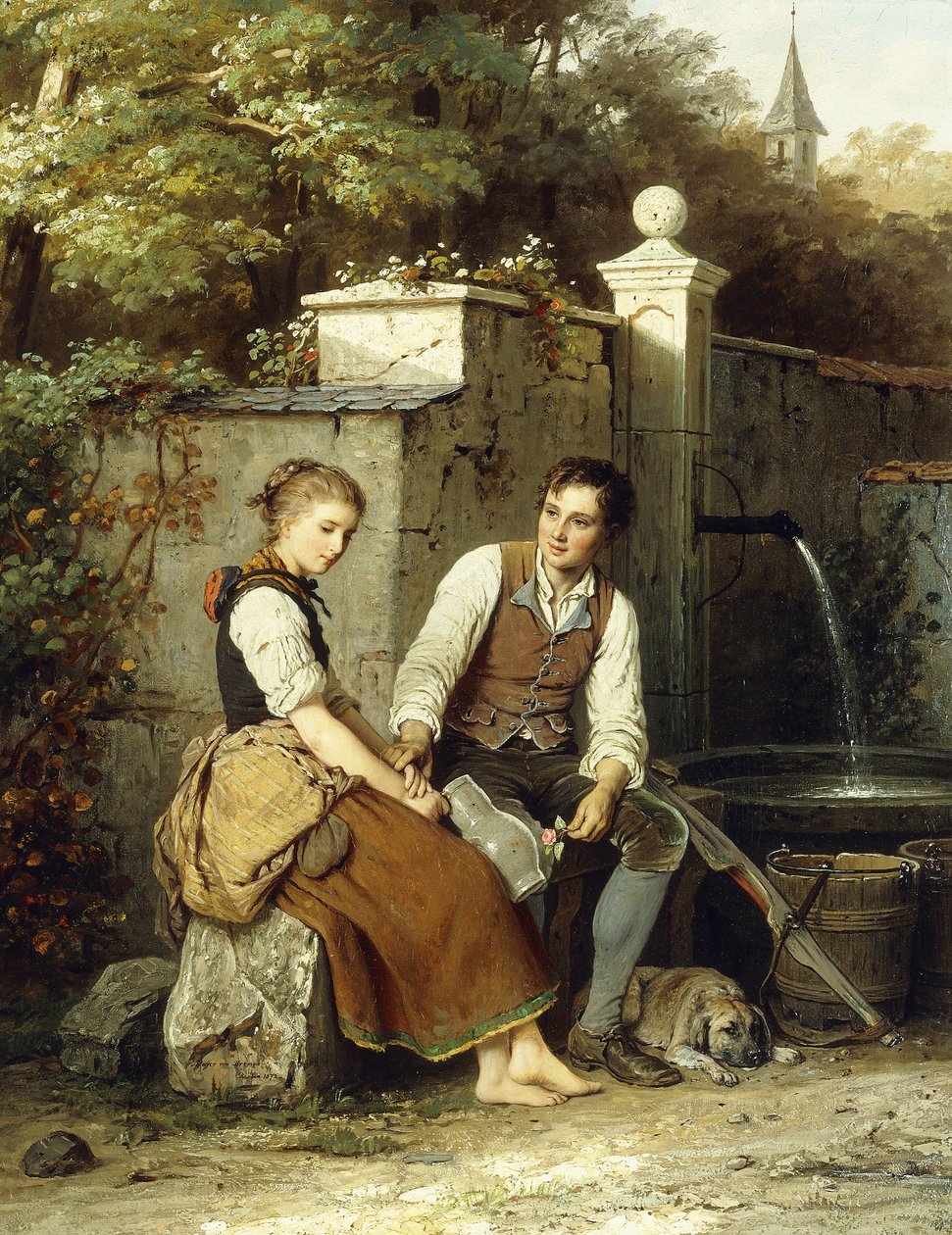 A kútnál, 1872 alkotó: Johann Georg Meyer von Bremen