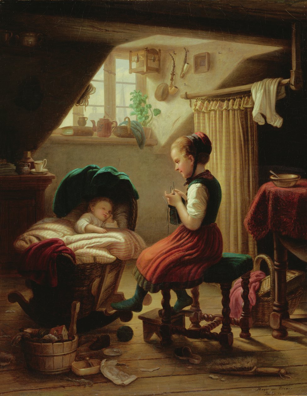 A kicsik gondozása alkotó: Johann Georg Meyer von Bremen