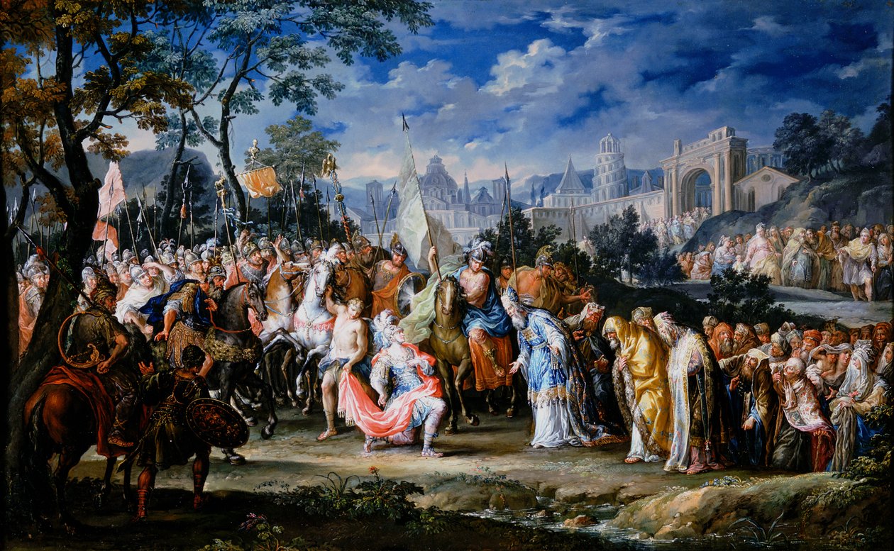 „Nagy Sándor belépése Babilonba”, ie 331, 18. század alkotó: Johann Georg Platzer