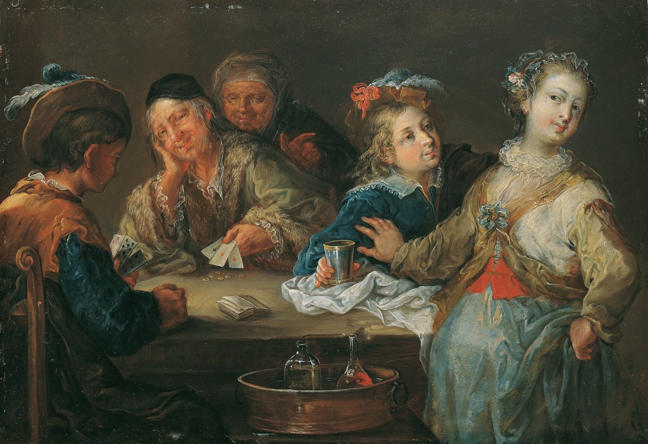 kártyajátékos (az ász az adu) alkotó: Johann Georg Platzer