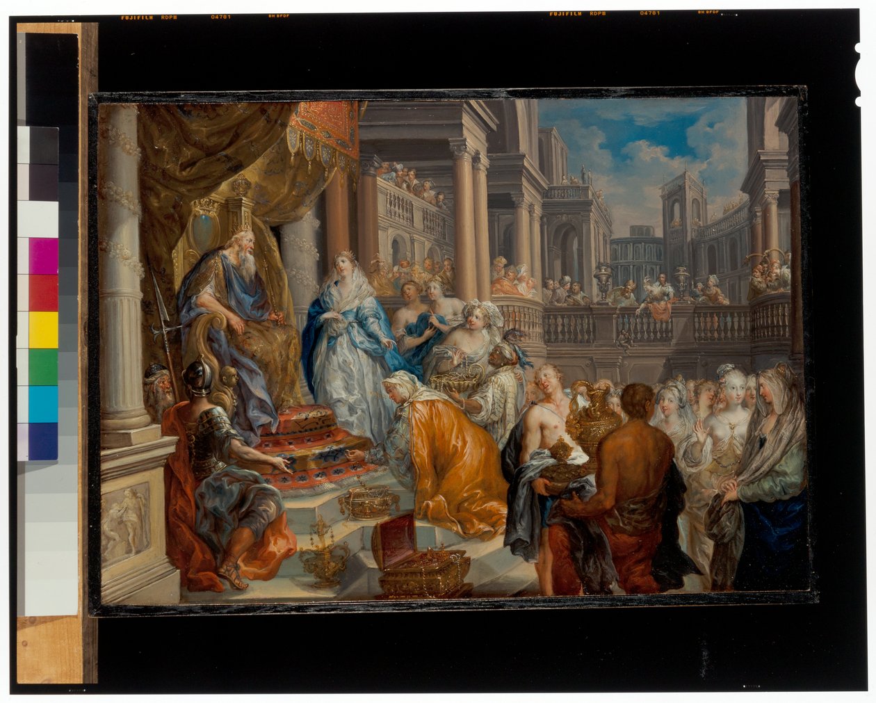 Salamon fogadja Sába királynőjét alkotó: Johann Georg Platzer