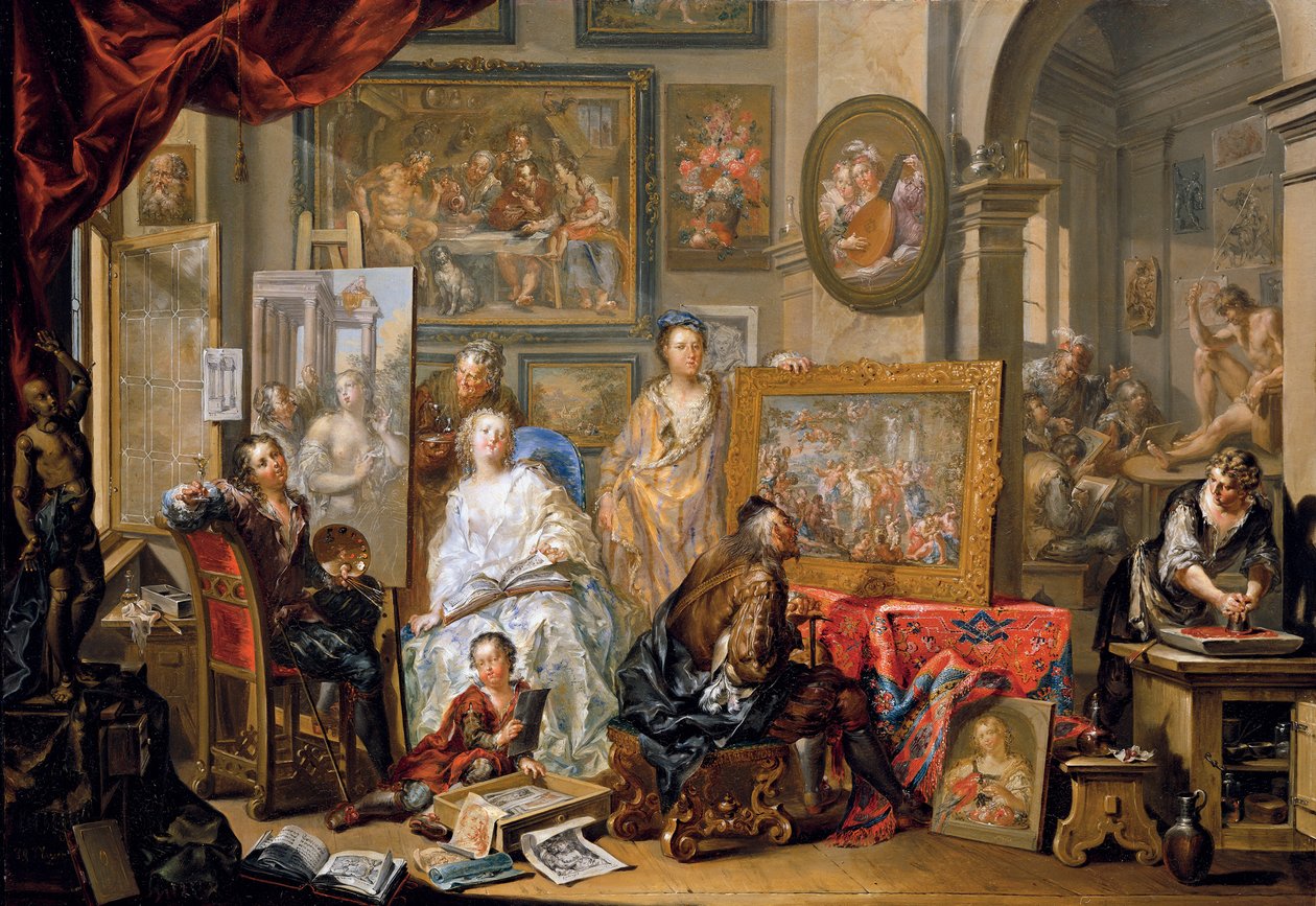 A festő műterme alkotó: Johann Georg Platzer