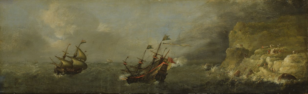 Seascape (olaj, tölgyfa panelen) alkotó: Johann Georg Stuhr
