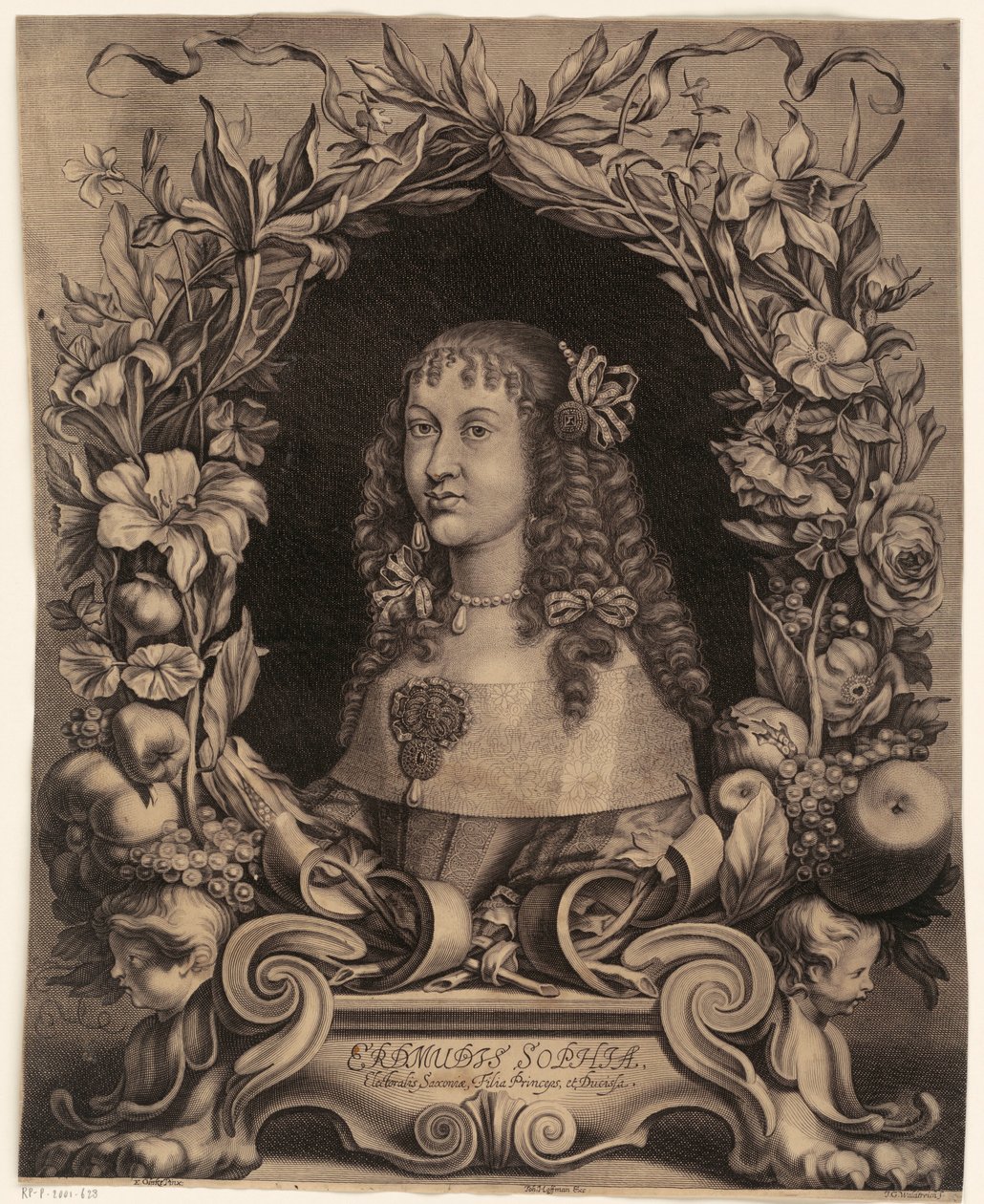 Erdmuthe Sophia, Brandenburg-Bayreuth őrgrófja portréja alkotó: Johann Georg Waldreich
