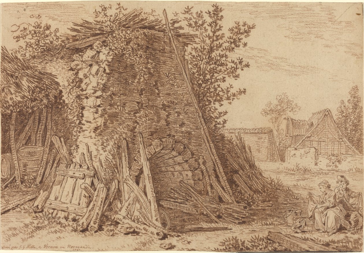 Egy rusztikus kemence Vernonban alkotó: Johann Georg Wille