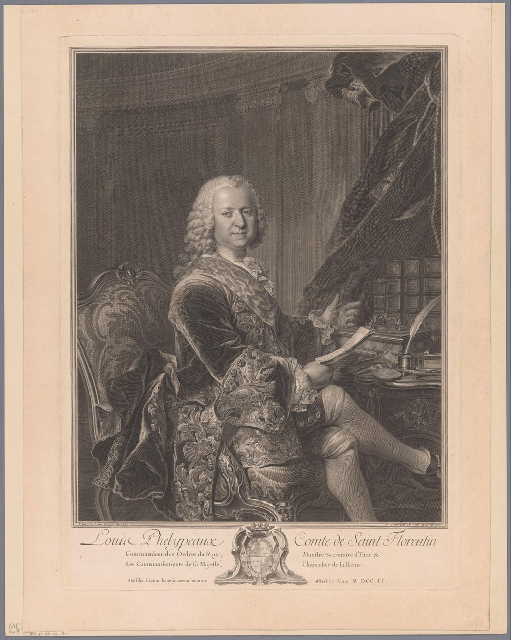Louis Phélypeaux de Saint-Florentin portréja alkotó: Johann Georg Wille