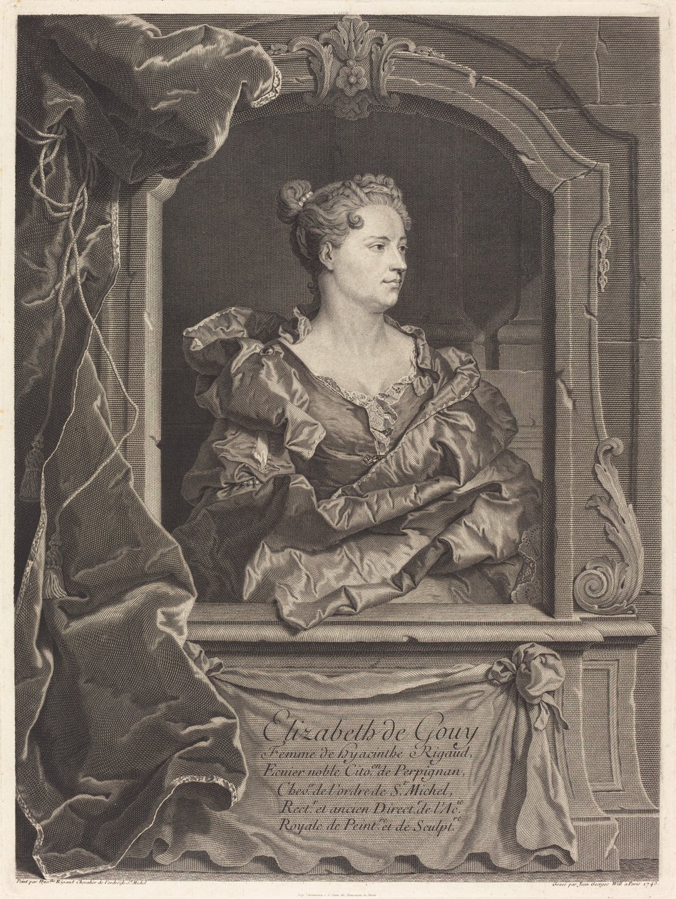 Elizabeth de Gouy, Hyacinthe Rigaud felesége alkotó: Johann Georg Wille after Hyacinthe Rigaud