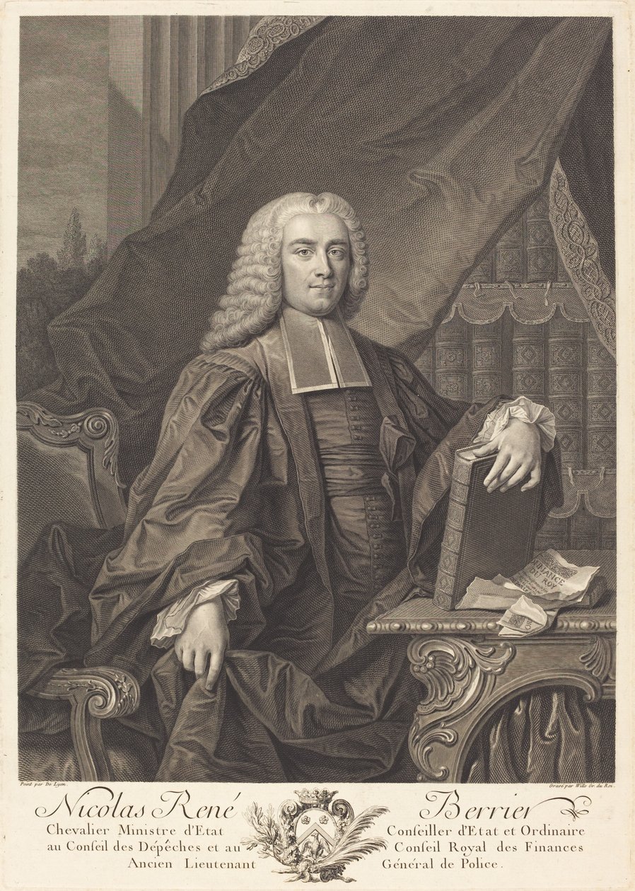 Nicolas Rene Berryer alkotó: Johann Georg Wille after Jean François Delyen