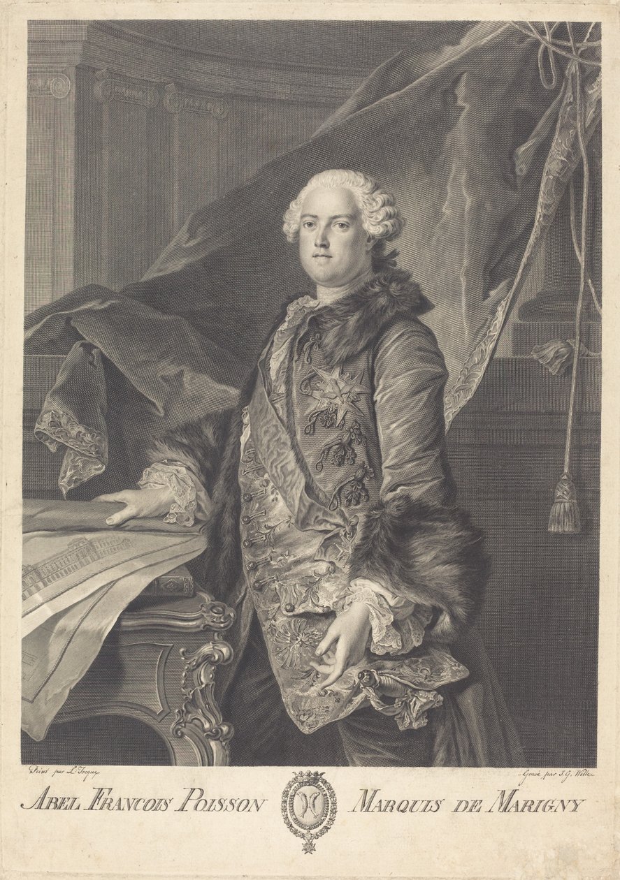 Abel Francois Poisson, de Marigny márki alkotó: Johann Georg Wille after Louis Tocqué